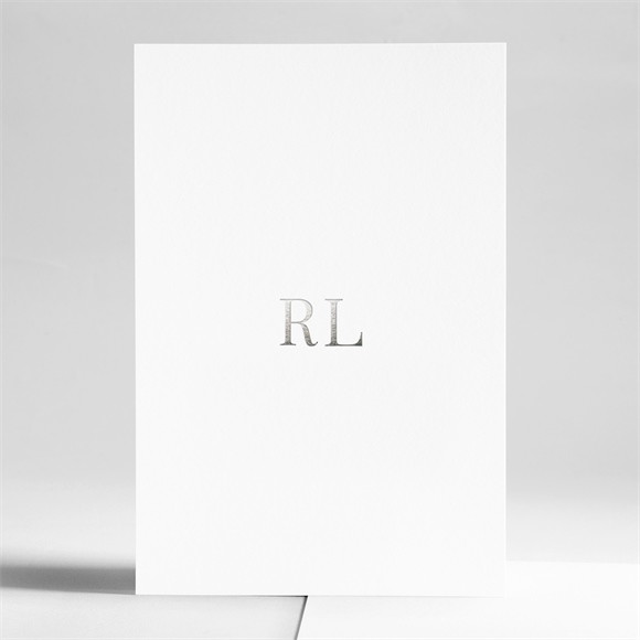 Faire-part mariage Vierge initiales dorure argent réf.N241334