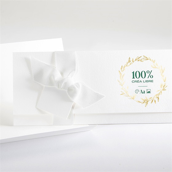 Faire-part mariage création pochette dorure