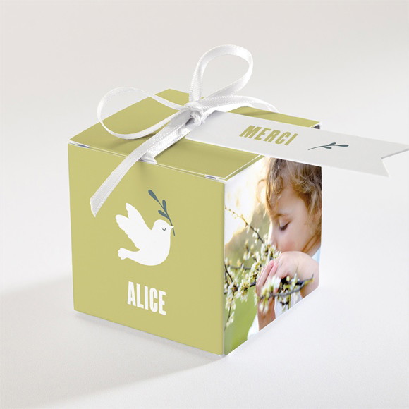 Boîte de dragées baptême Colombe d'espérance réf.N340824