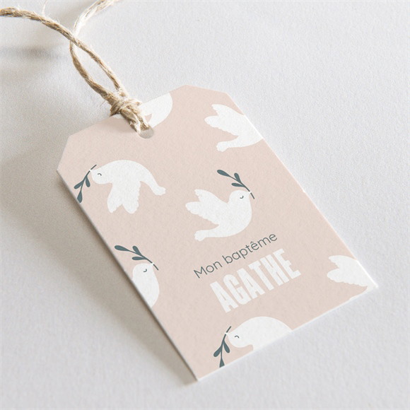 Etiquette baptême Envolée de colombes réf.N2911221