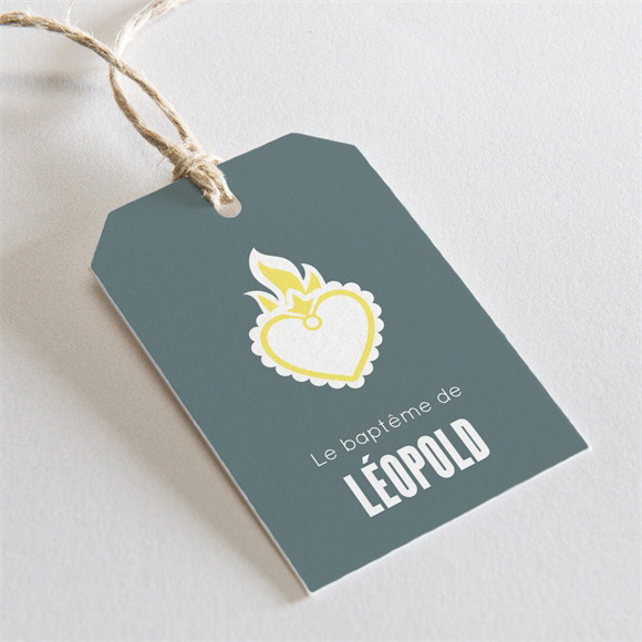 Etiquette baptême Coeur sacré réf.N2911224