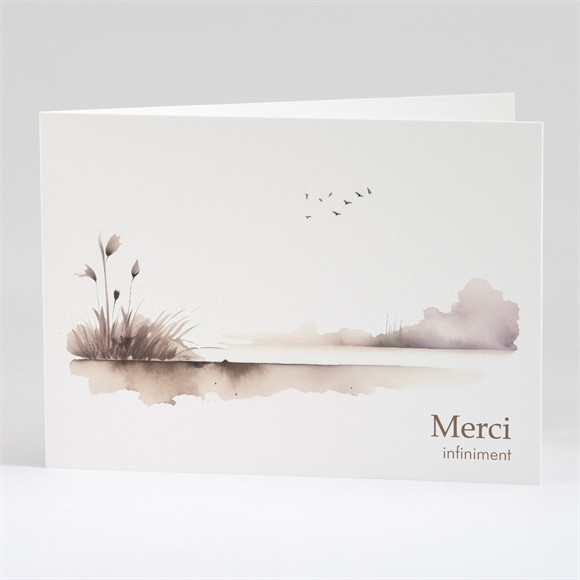 Remerciement décès Roseaux aquarelle réf.N42186