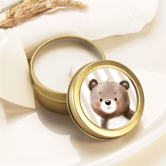 Bougie baptême Ours en rayures réf.N3602574