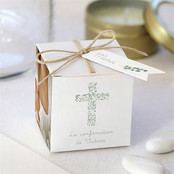 Boîte de dragées confirmation croix liberty