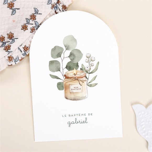 Faire-part de baptême Bougie réf.N271108