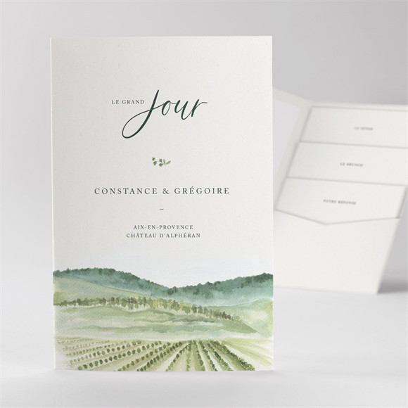 Faire-part mariage Vigne pocketfold réf.N841117
