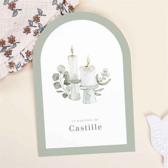 Faire-part de baptême Cierges réf.N271109