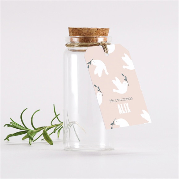 Mignonette communion Vol de colombes étiquette réf.N2911248