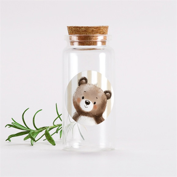 Mignonette baptême Ours en rayures sticker réf.N3602604