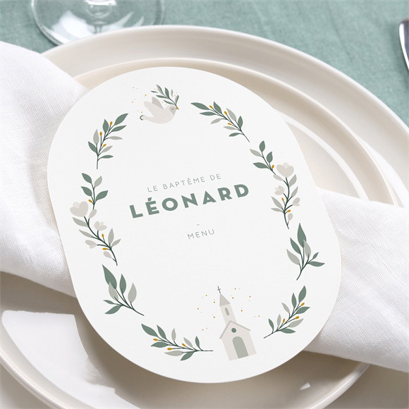 Menu baptême Petite église réf.N67110