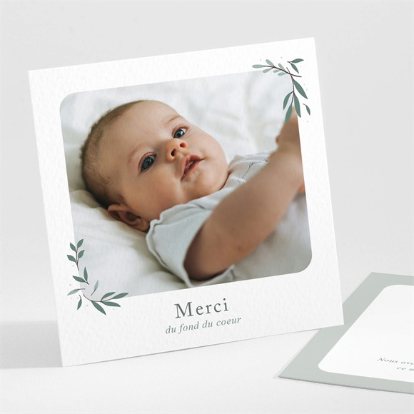 Remerciement baptême Photo vert sauge réf.N301672