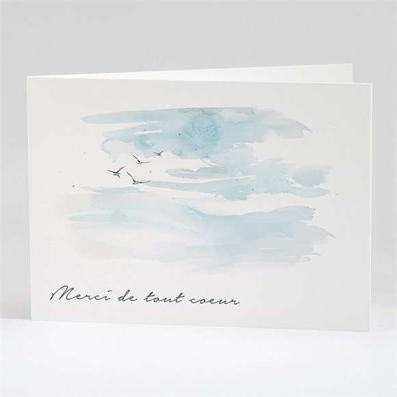 Remerciement décès Ciel en aquarelle réf.N42187