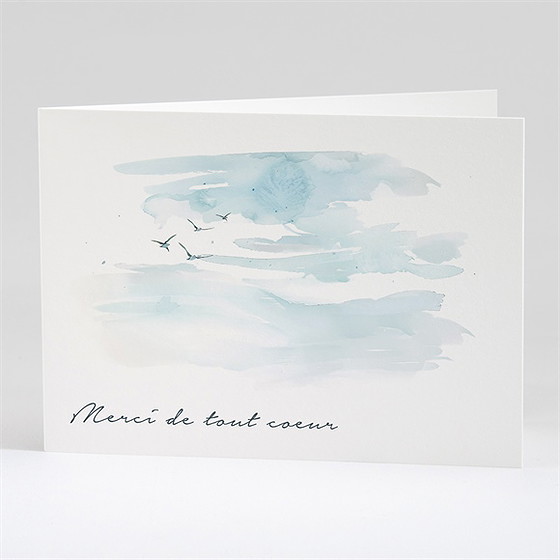 Remerciement décès ciel en aquarelle