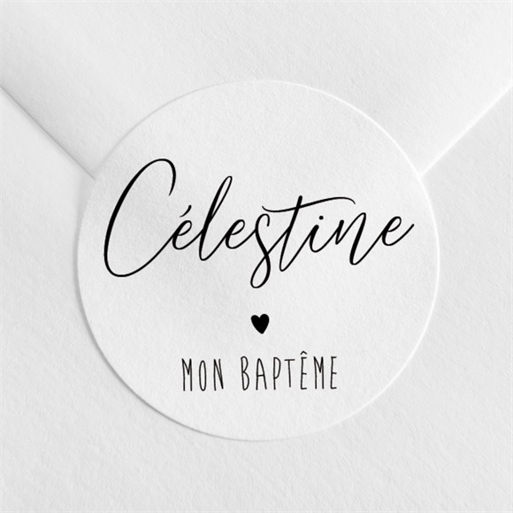 Sticker baptême Pêle-mêle coeur réf.N3602636