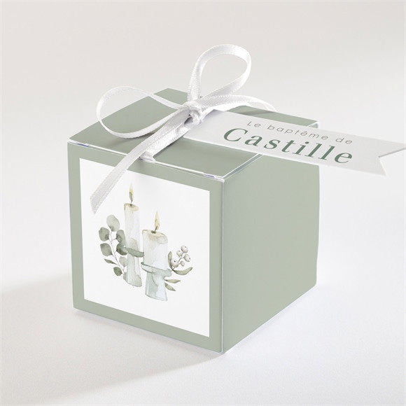 Boîte de dragées baptême Cierges réf.N340848