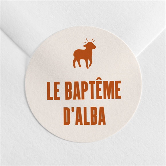 Sticker baptême Rayures ocres réf.N3602657