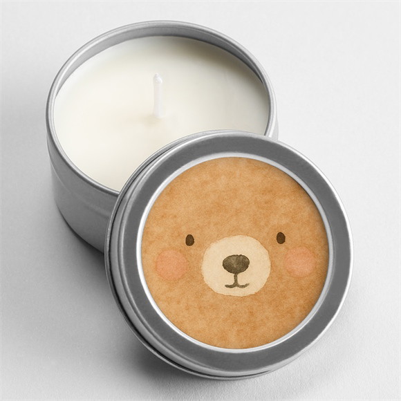 Bougie baptême Ours Mondoudou argent réf.N3602662