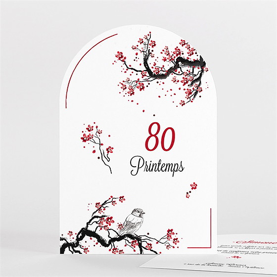 Invitation anniversaire 80 printemps arche