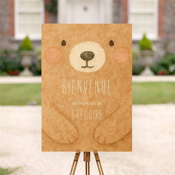 Panneau bienvenue ours mondoudou