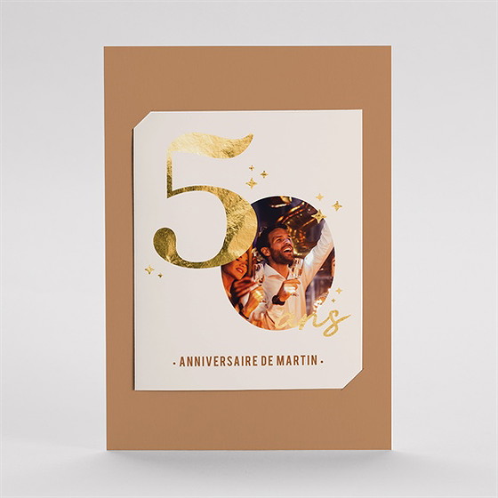 Invitation anniversaire paillette couleur 50 ans