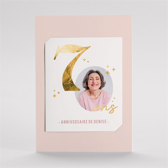 Invitation anniversaire Paillette couleur 70 ans réf.N231140