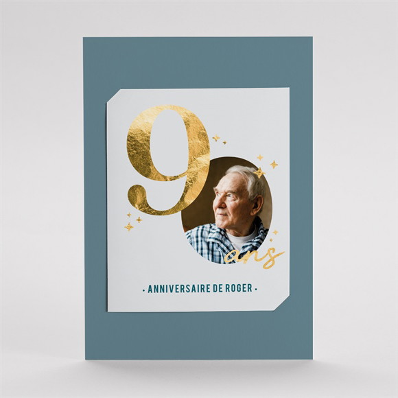 Invitation anniversaire Paillette couleur 90 ans réf.N231142