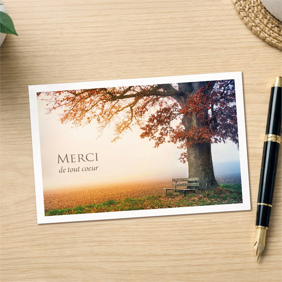 Remerciement décès Arbre d’automne réf.N111386