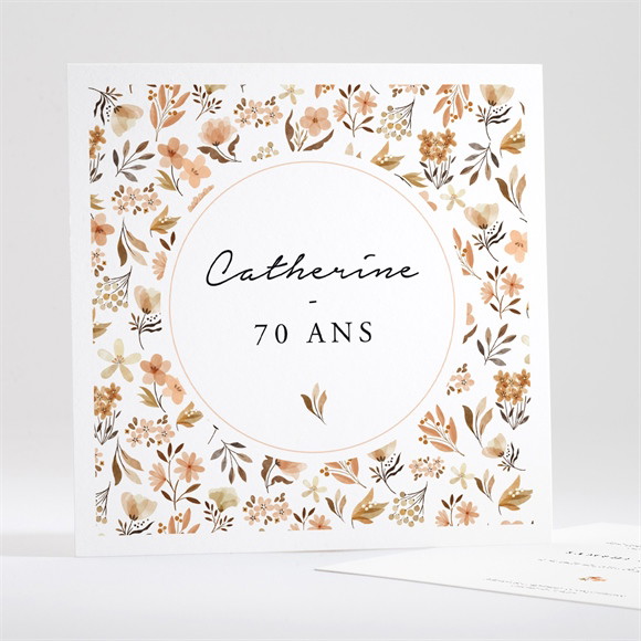 Invitation anniversaire Fleurs d'automne 70 ans réf.N351684