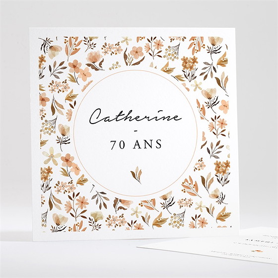 Invitation anniversaire fleurs d'automne 70 ans