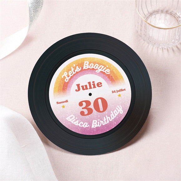 Invitation anniversaire Disque vinyle 30 ans réf.N321301