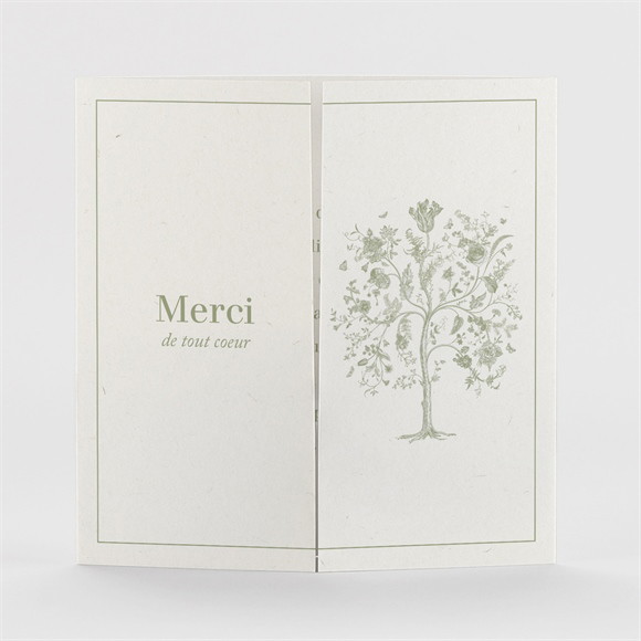 Remerciement décès L'arbre de vie 2 volets réf.N72103