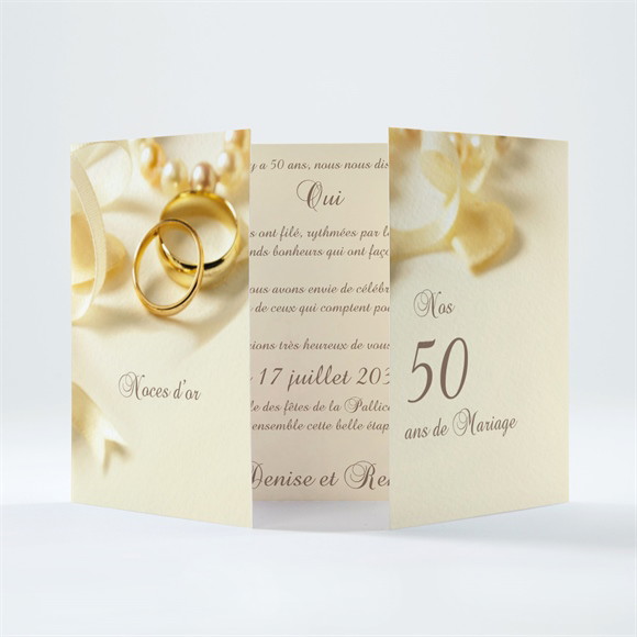 Invitation anniversaire de mariage 50 ans de mariage réf.N701144