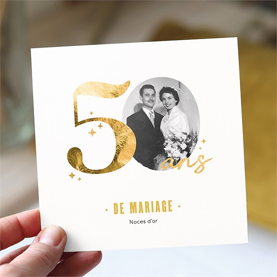 Invitation anniversaire de mariage 50 ans mariage photo