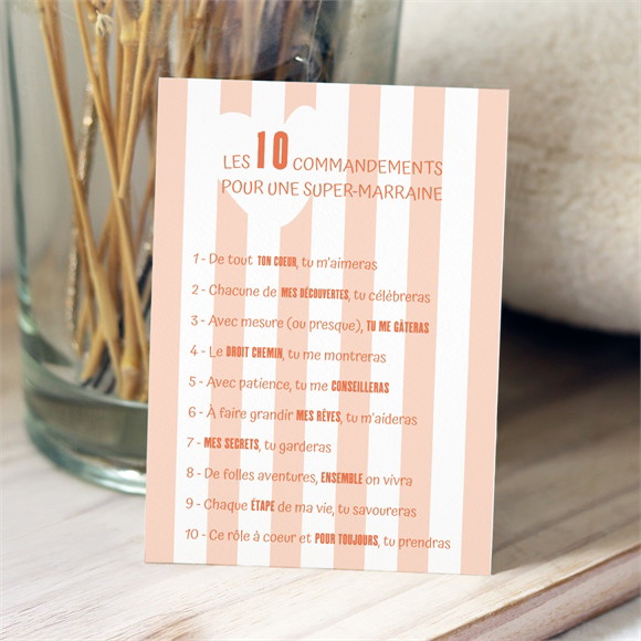 Carte demande parrain marraine 10 commandements marraine réf.N251182