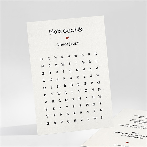 Carte demande parrain marraine mots cachés parrain