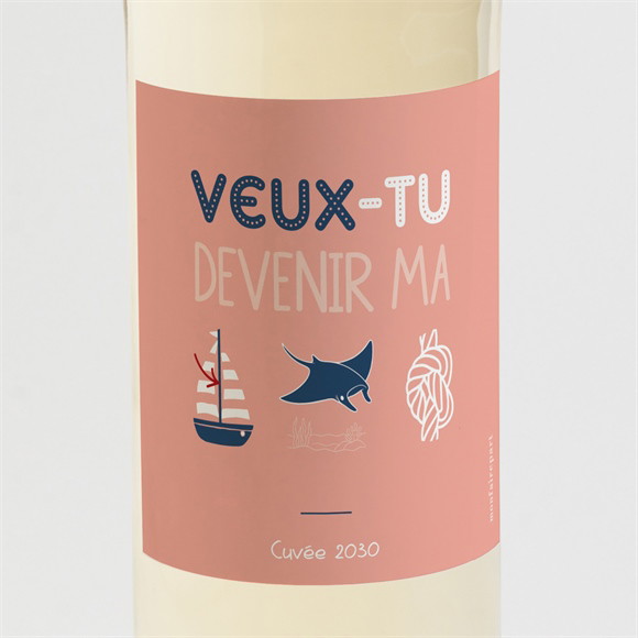 Étiquette de bouteille demande parrain marraine Rébus marraine réf.N3002257
