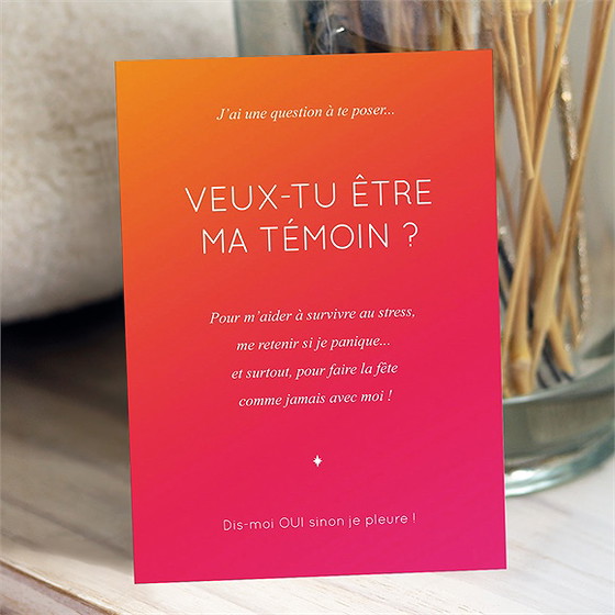 Carte demande témoin meilleure amie