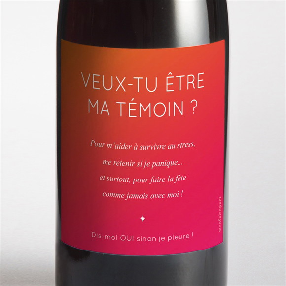 Étiquette de bouteille demande témoin Meilleure amie réf.N3002264