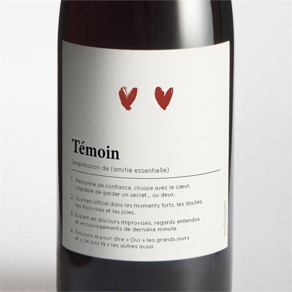 Étiquette de bouteille demande témoin Définition témoin réf.N3002266
