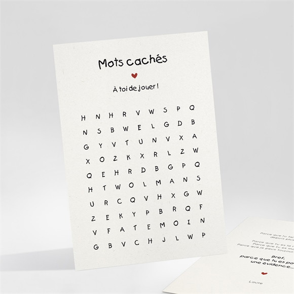 Carte demande témoin Mots cachés réf.N251191