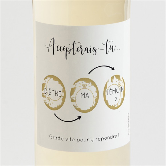 Étiquette de bouteille demande témoin à gratter réf.N3002272