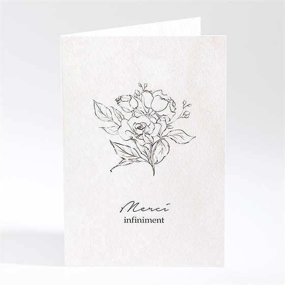 Remerciement décès esquisse florale
