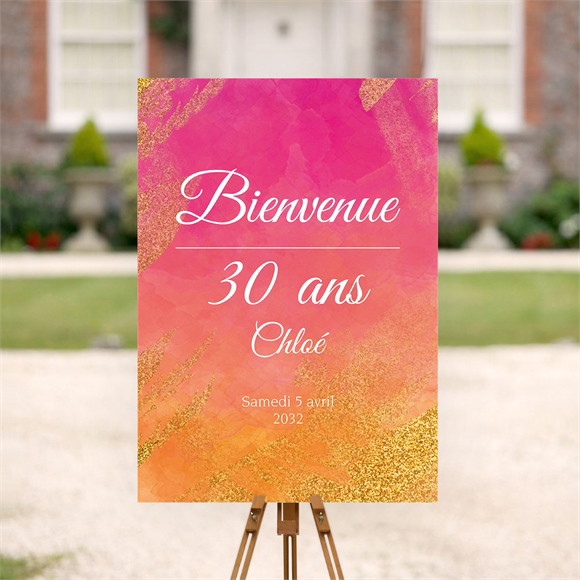 Panneau bienvenue anniversaire En l'honneur de mes 30 ans réf.N260655