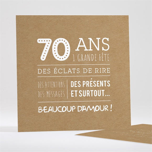 Remerciement anniversaire 70 ans réf.N351702