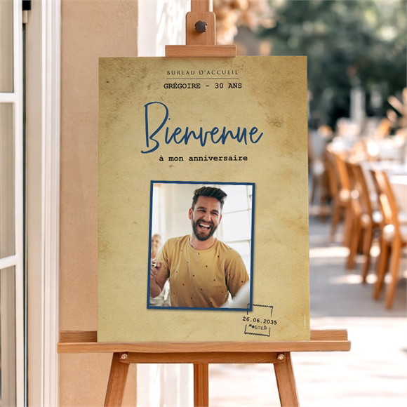 Panneau bienvenue anniversaire Télégramme anniversaire réf.N260660