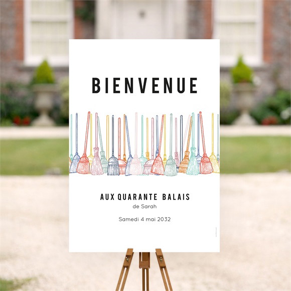 Panneau bienvenue anniversaire 40 balais réf.N260659