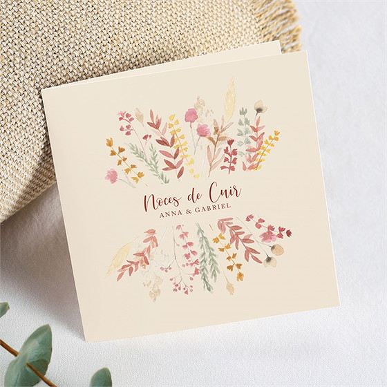Invitation anniversaire de mariage noces de cuir