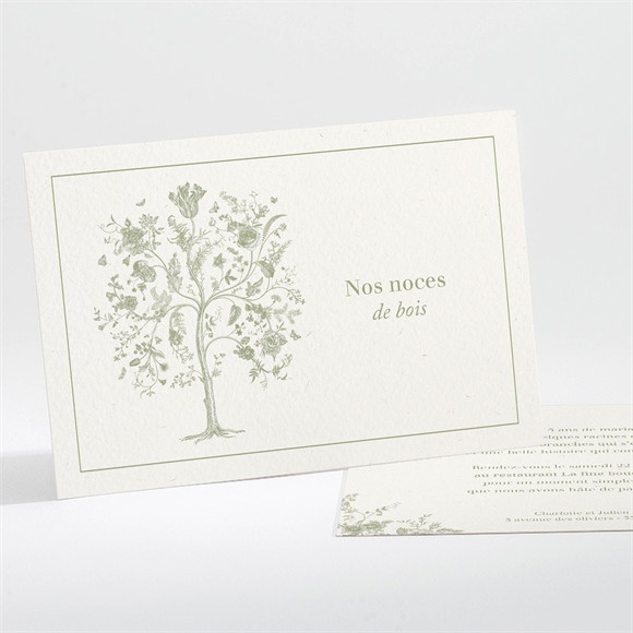 Invitation anniversaire de mariage Noces de bois réf.N111399
