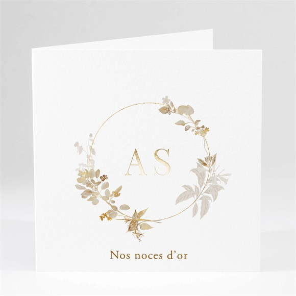 Invitation anniversaire de mariage Dorure bohème réf.N461137