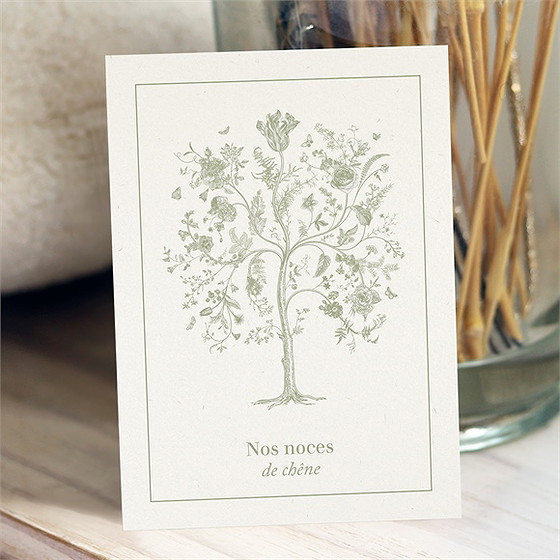 Invitation anniversaire de mariage noces de chêne